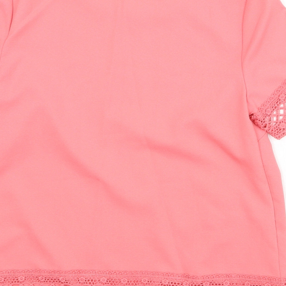 Womens UK Size 6 New Look Pink Basic T-Shirt