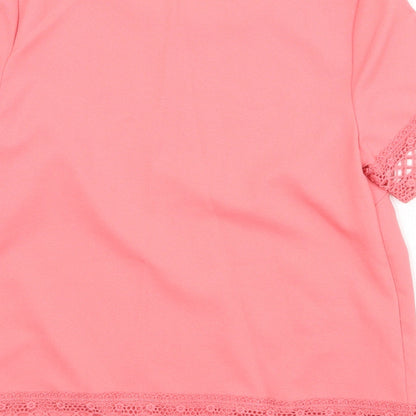 Womens UK Size 6 New Look Pink Basic T-Shirt