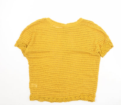 Womens UK Size 12 NEXT Yellow Pullover Jumper