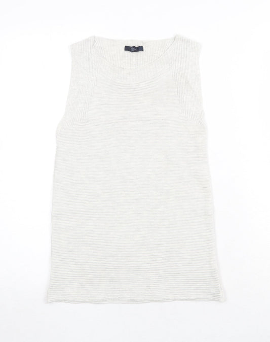 Gap Womens Grey Boat Neck Polyester Pullover Jumper Size S - Textured