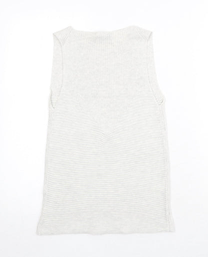 Gap Womens Grey Boat Neck Polyester Pullover Jumper Size S - Textured