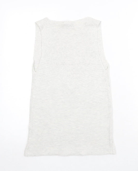 Gap Womens Grey Boat Neck Polyester Pullover Jumper Size S - Textured