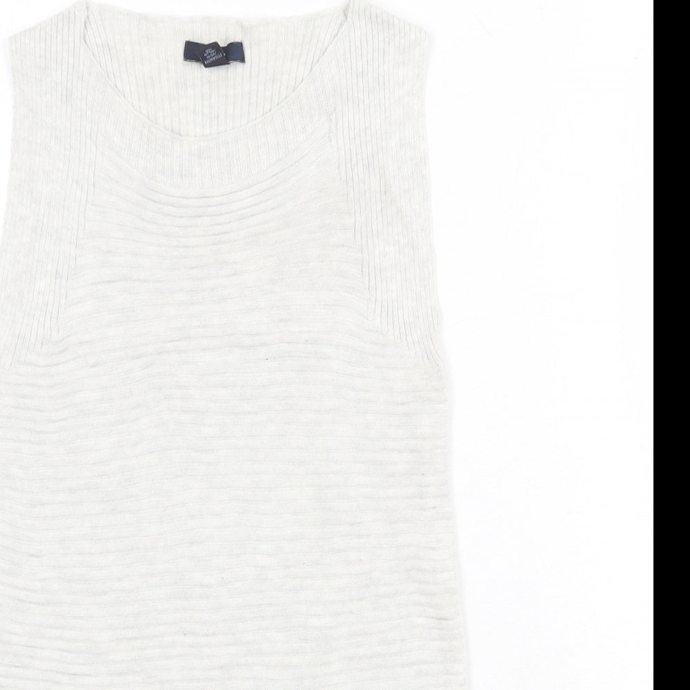 Gap Womens Grey Boat Neck Polyester Pullover Jumper Size S - Textured