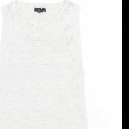 Gap Womens Grey Boat Neck Polyester Pullover Jumper Size S - Textured