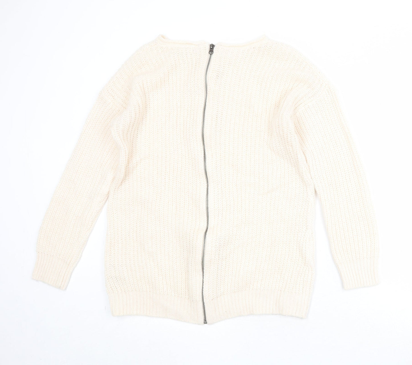 Womens UK Size M New Look Beige Pullover Jumper