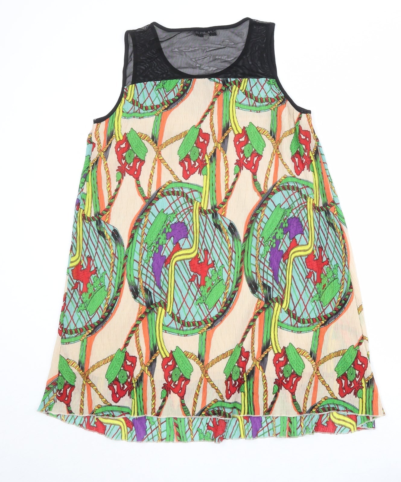 Jaune Rouge Womens Multicoloured Geometric Polyester Trapeze & Swing Size S Round Neck Pullover