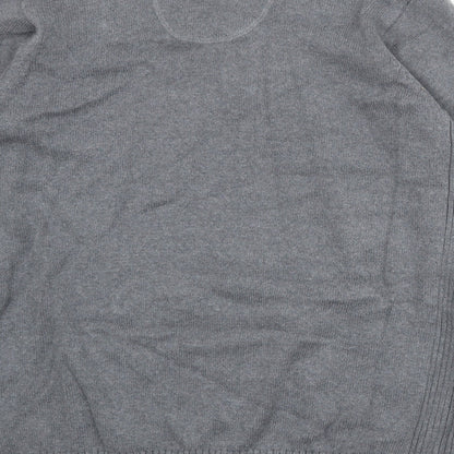 Blue Harbour Mens Grey Mock Neck Chlorofibre Pullover Jumper Size XL Long Sleeve