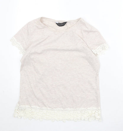 Womens UK Size 12 Dorothy Perkins Beige Basic T-Shirt