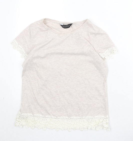 Womens UK Size 12 Dorothy Perkins Beige Basic T-Shirt