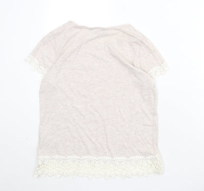 Womens UK Size 12 Dorothy Perkins Beige Basic T-Shirt