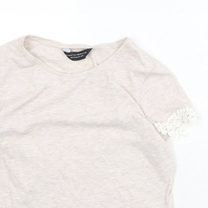 Womens UK Size 12 Dorothy Perkins Beige Basic T-Shirt