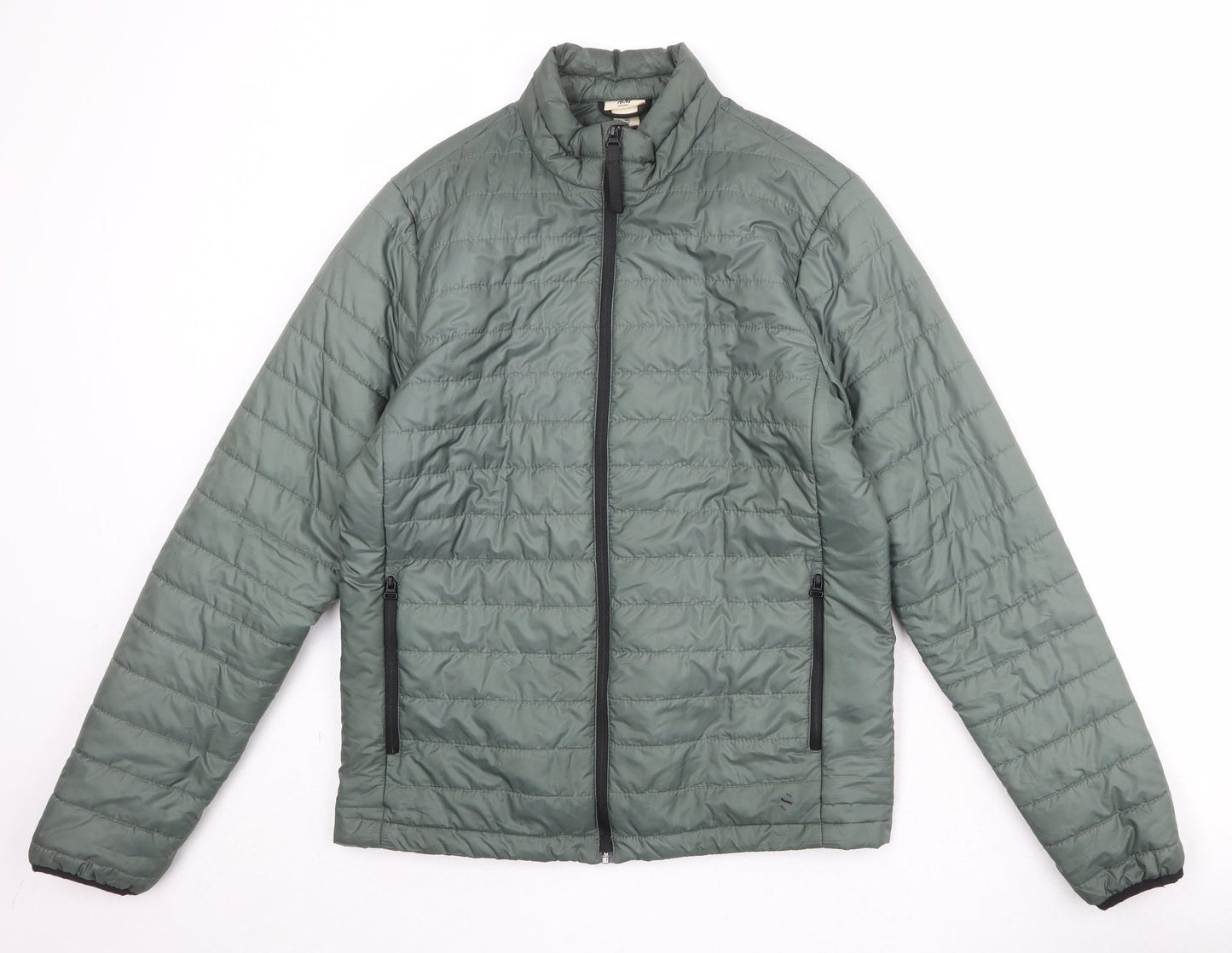Womens UK Size S H&M Green Quilted Coat