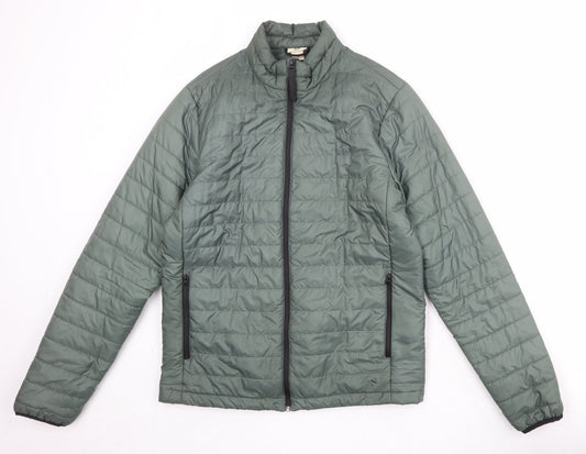 Womens UK Size S H&M Green Quilted Coat