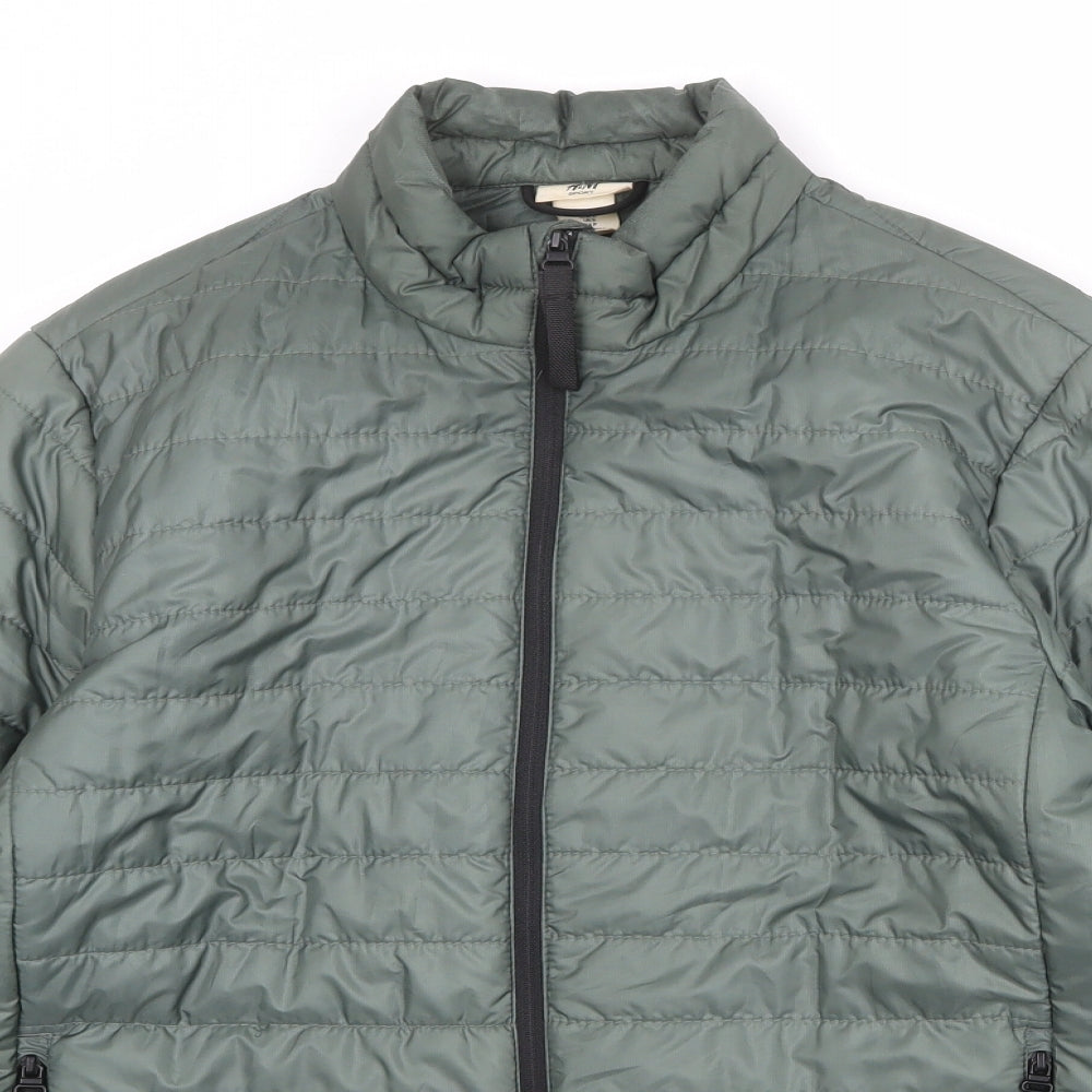 Womens UK Size S H&M Green Quilted Coat