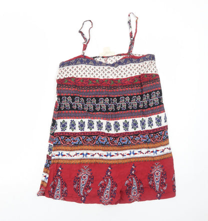 Staring at Stars Womens Red Paisley Viscose Playsuit One-Piece Size M Pullover