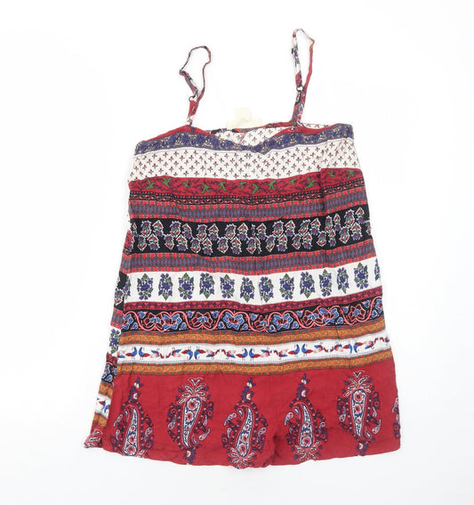 Staring at Stars Womens Red Paisley Viscose Playsuit One-Piece Size M Pullover