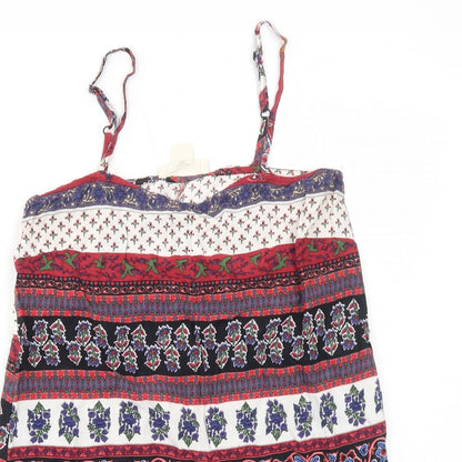 Staring at Stars Womens Red Paisley Viscose Playsuit One-Piece Size M Pullover