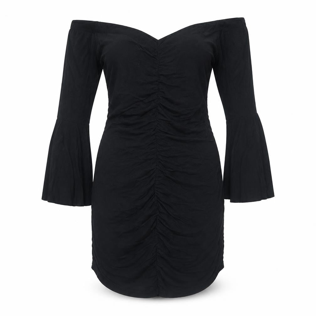 ASOS Womens Black Viscose A-Line Size 12 Off the Shoulder Pullover