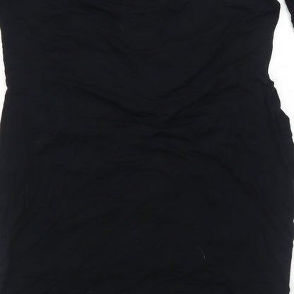 ASOS Womens Black Viscose A-Line Size 12 Off the Shoulder Pullover