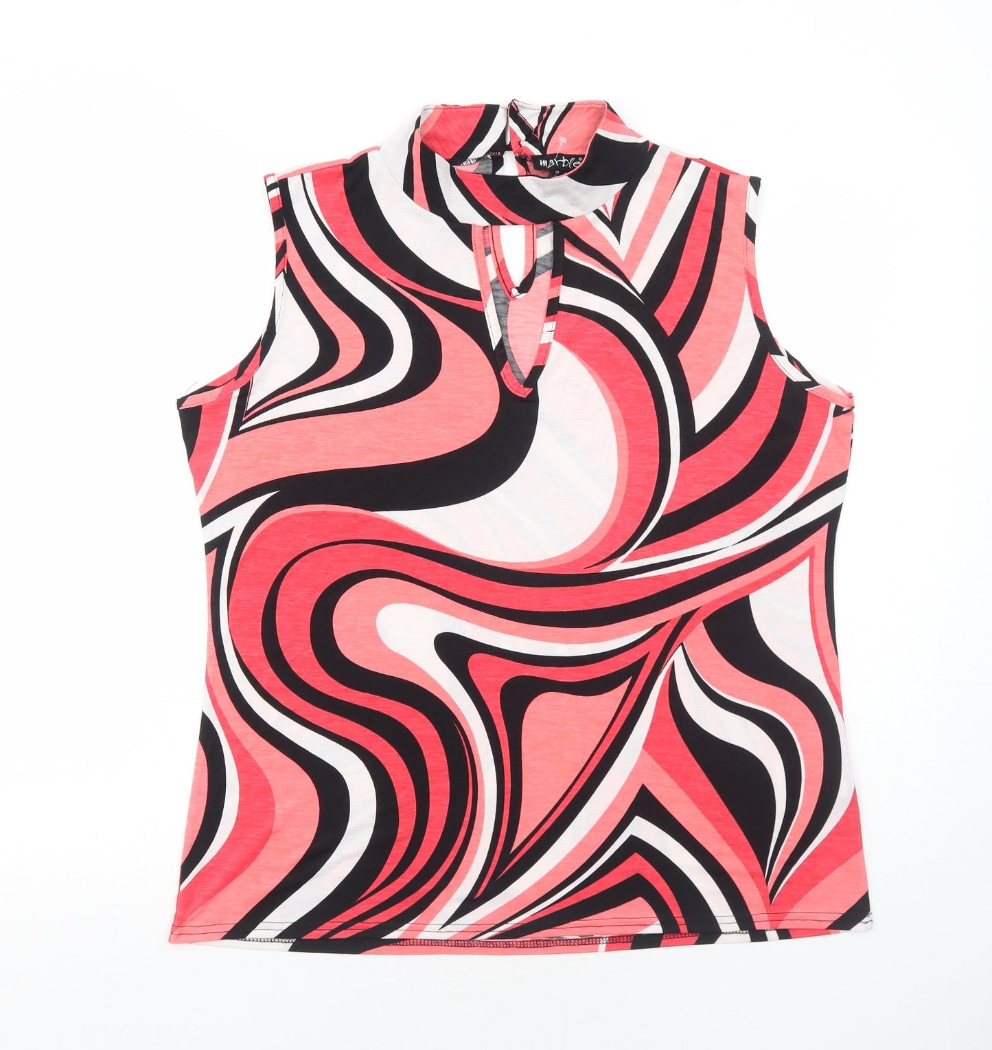 Womens UK Size 4 MARBLE Red Basic Tank