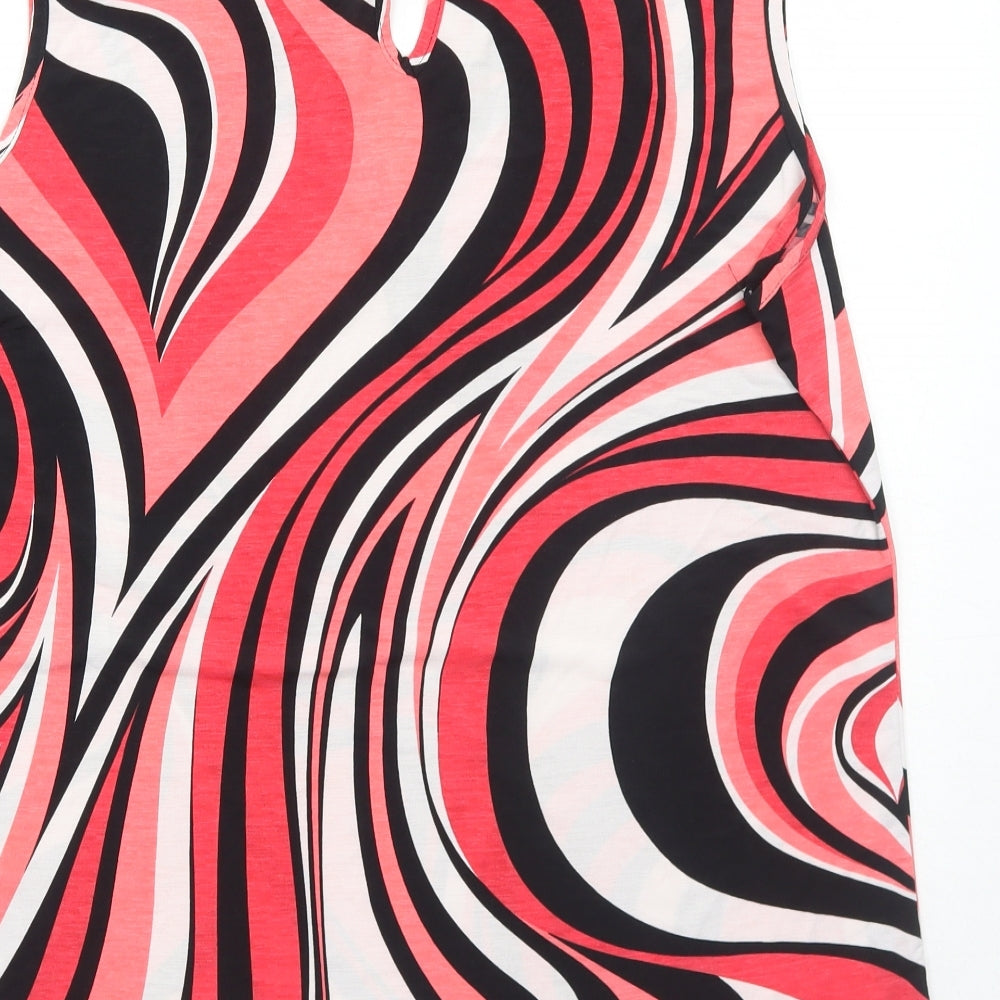 Womens UK Size 4 MARBLE Red Basic Tank