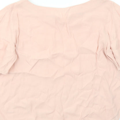 Womens UK Size 6 H&M Pink Basic T-Shirt