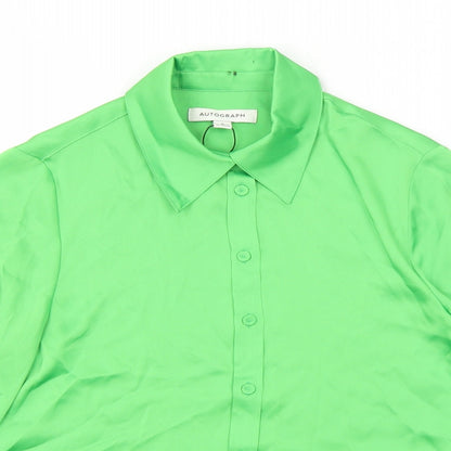 Womens UK Size 6 Marks and Spencer Green Basic Button-Up