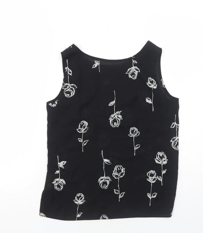 Womens UK Size 12 C&A Black Basic Tank