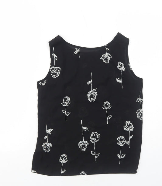 Womens UK Size 12 C&A Black Basic Tank
