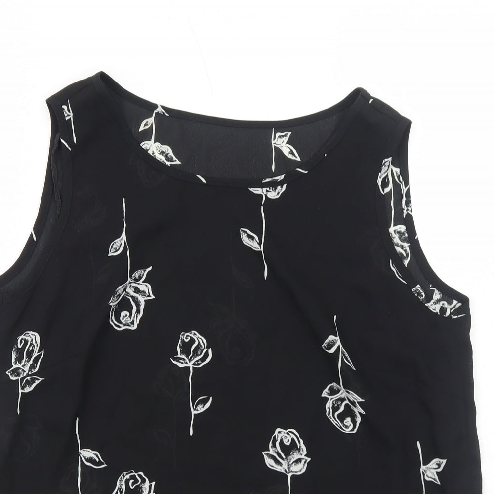 Womens UK Size 12 C&A Black Basic Tank