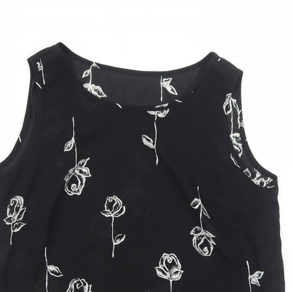 Womens UK Size 12 C&A Black Basic Tank