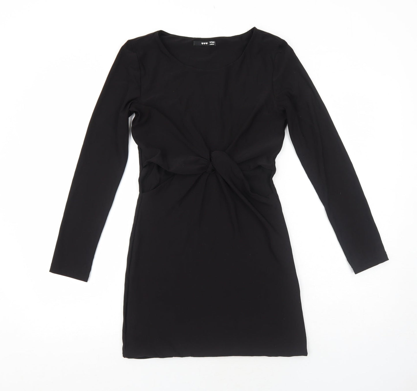 TFNC Womens Black Polyester A-Line Size S Round Neck Pullover