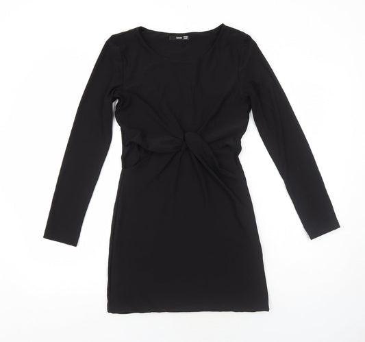 TFNC Womens Black Polyester A-Line Size S Round Neck Pullover