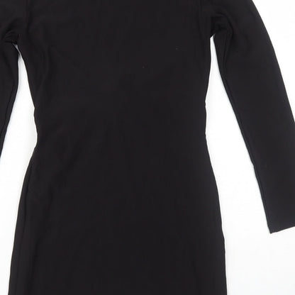 TFNC Womens Black Polyester A-Line Size S Round Neck Pullover
