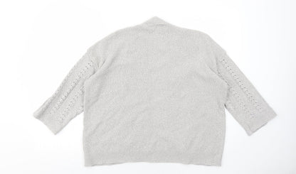 Womens UK Size 18 EWM Grey Cardigan Jumper