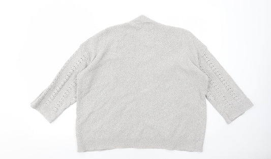 Womens UK Size 18 EWM Grey Cardigan Jumper