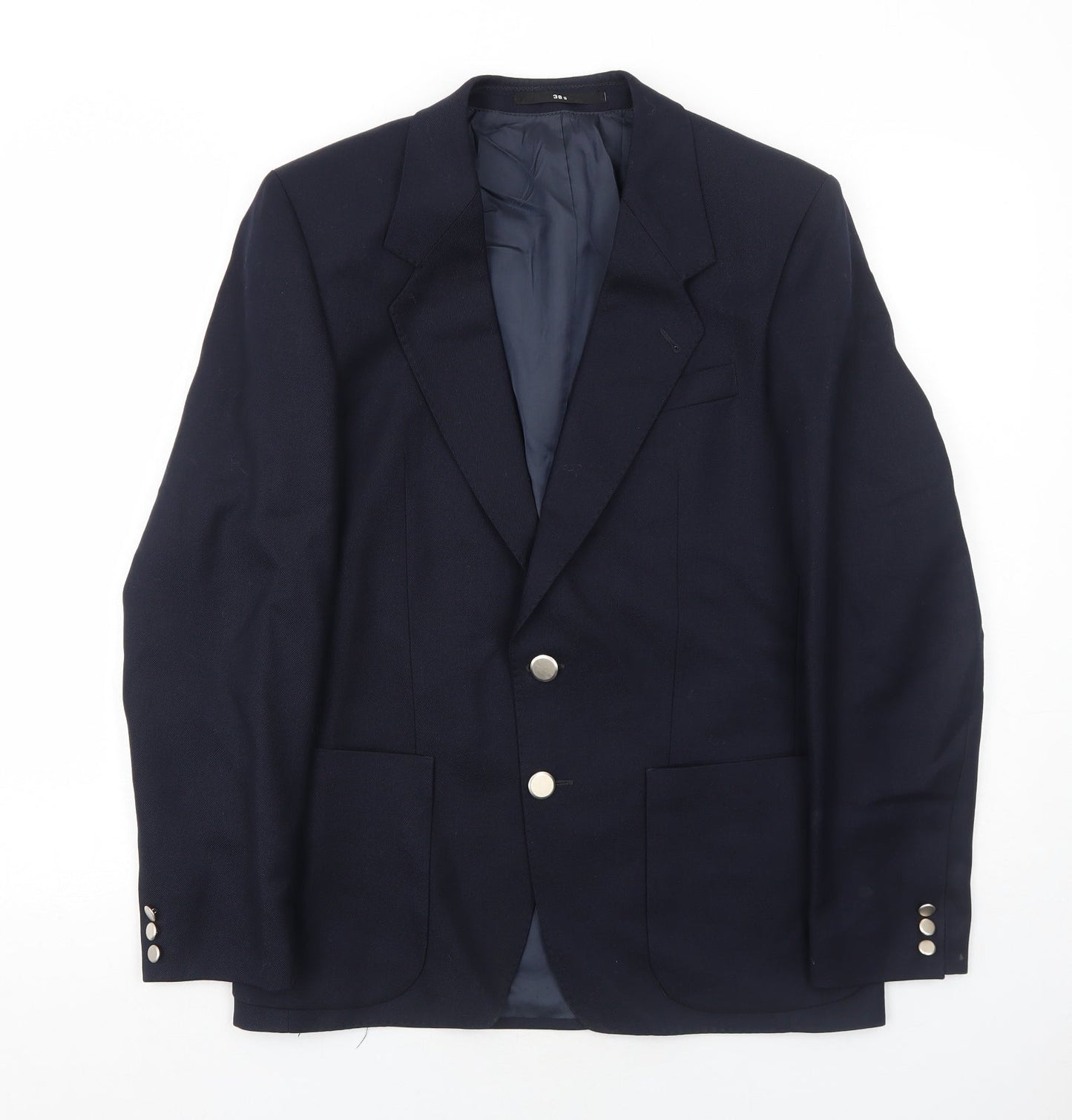 Chas Macintosh Mens Blue Wool Jacket Blazer Size 38 Regular