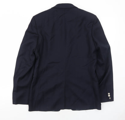 Chas Macintosh Mens Blue Wool Jacket Blazer Size 38 Regular