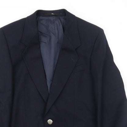 Chas Macintosh Mens Blue Wool Jacket Blazer Size 38 Regular