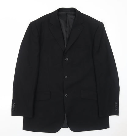 Rice Mens Black Polyester Jacket Suit Jacket Size 42 Regular