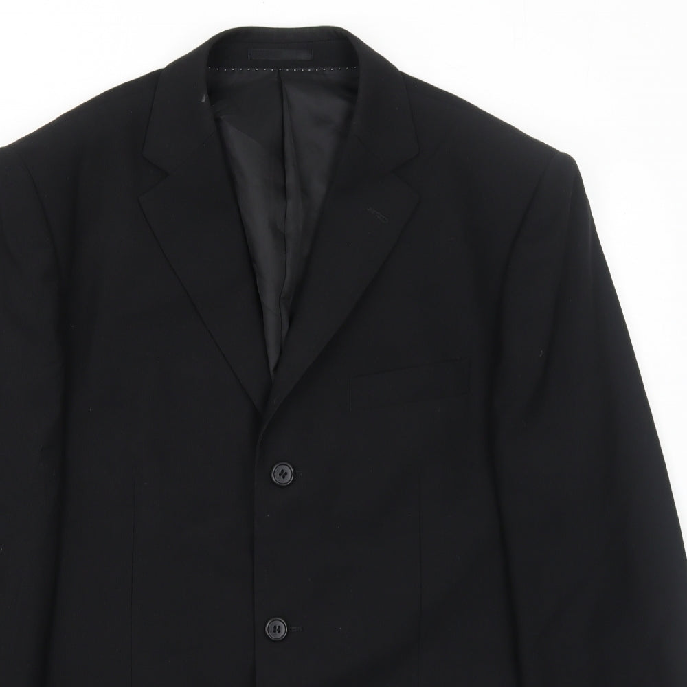 Rice Mens Black Polyester Jacket Suit Jacket Size 42 Regular