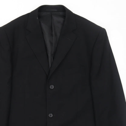 Rice Mens Black Polyester Jacket Suit Jacket Size 42 Regular