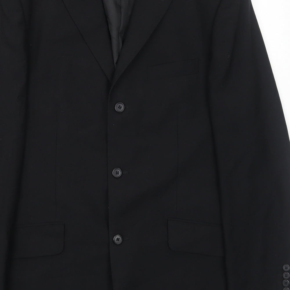 Rice Mens Black Polyester Jacket Suit Jacket Size 42 Regular