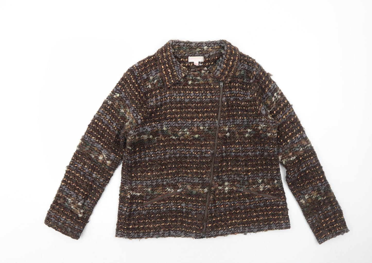 Womens UK Size XL Gharani Strok Brown Jacket