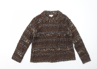 Womens UK Size XL Gharani Strok Brown Jacket