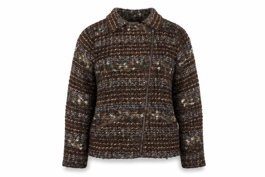 Womens UK Size XL Gharani Strok Brown Jacket