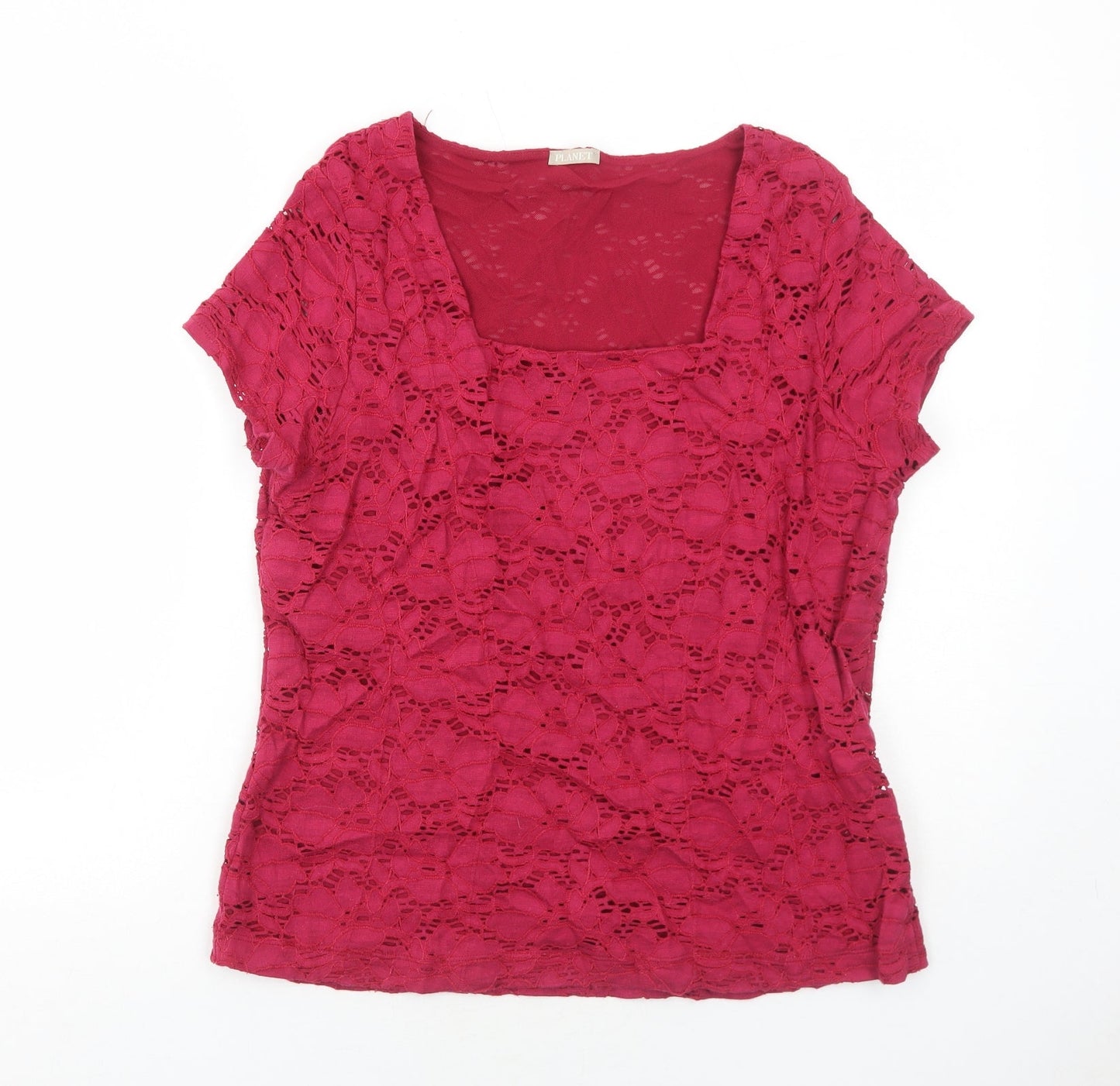 Womens UK Size XL Planet Red Basic T-Shirt