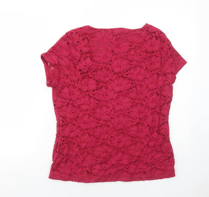 Womens UK Size XL Planet Red Basic T-Shirt
