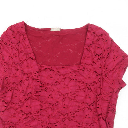 Womens UK Size XL Planet Red Basic T-Shirt