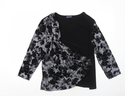 Womens UK Size 2XL Saloos Black Basic Blouse